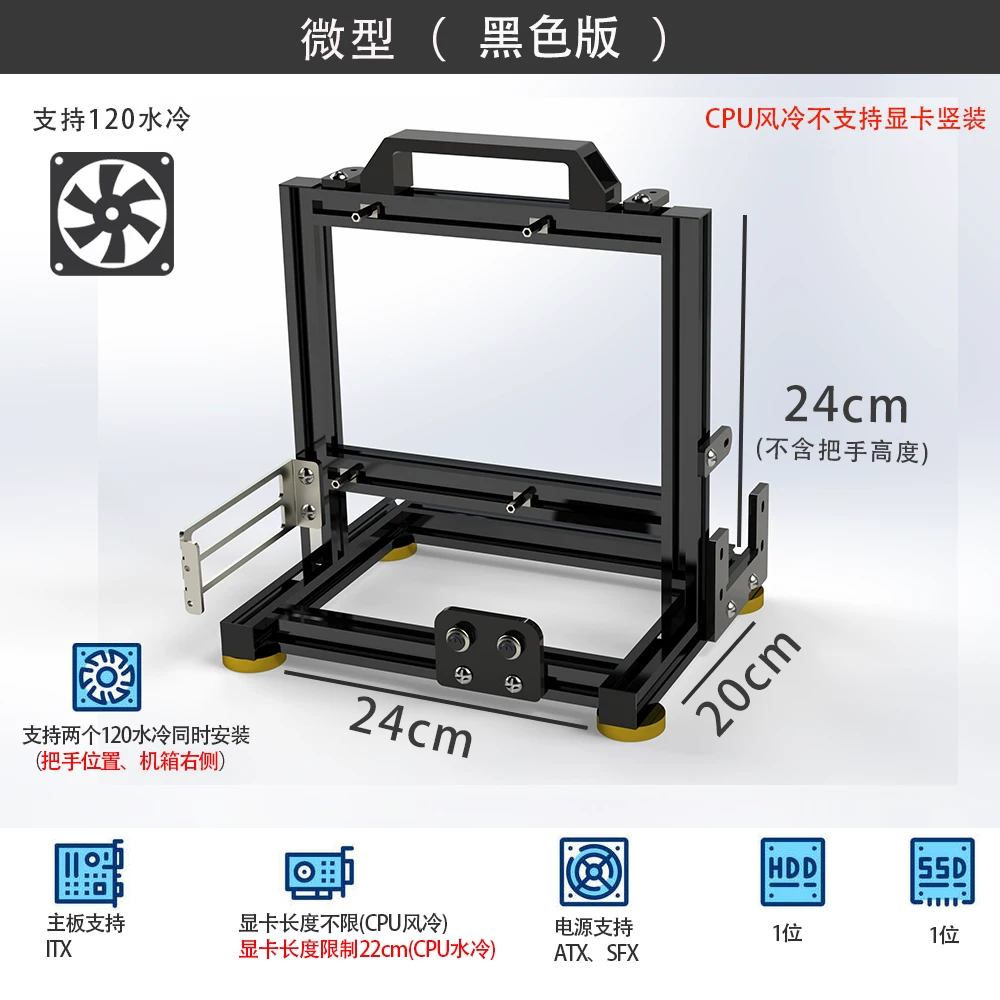 منصة اختبار محمولة مصنوعة بالك - مراجعة Aluminum Open Frame Test Bench Water Cooling وسعره